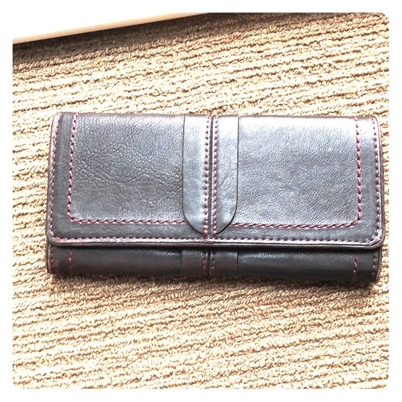 Brown with red stitching wallet - Picture 1 of 3